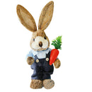 2024 New Rustic Cute Straw Rabbits Bunny Decorations Easter Party Home Garden Wedding Ornament Photo Props Crafts 35cm Decor