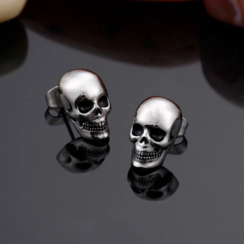 Fashion Retro Trend Punk Rock Men and Women Hip Hop Skull Earrings Couple Gift Halloween Street Party Niche Earrings Accessories