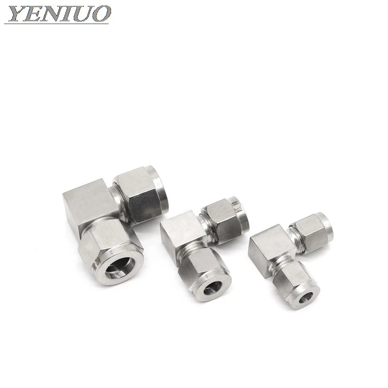 Stainless Steel 304 Compressor Double Ferrule Connector 6mm 8mm 10mm 12mm 1/4" 1/2" Pipe Tube Coupler Air Compression Fitting