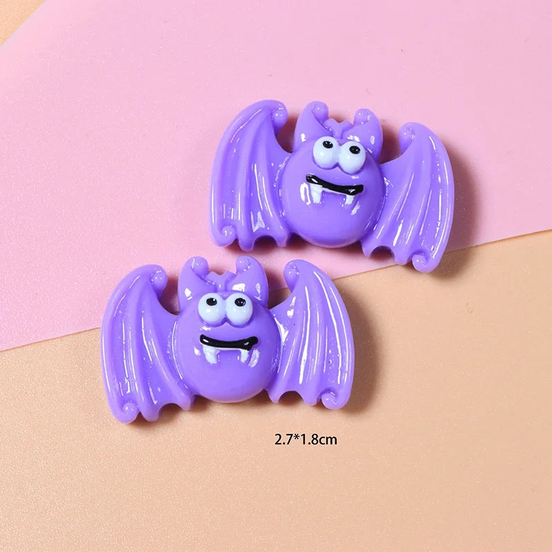 10Pcs New Cute Resin  Mini Halloween Collection Flat Back Manicure Parts Embellishments For Hair Bows Accessories