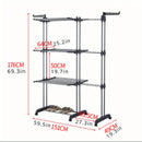 Clothes Rack Foldable Drying Rack 4 Tiers with Wheels Large Laundry Rack for Indoor and Outdoor Use