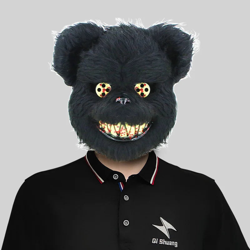 Halloween Horror Bloody Head Cover Mask Rabbit Bear Cosplay Mask Carnival Costume Headgear Props Handmade Party Decoration