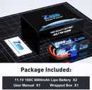 Zeee Lipo 3S 8000mAh Battery 11.1V 100C Hardcase with EC5 Plug for RC Cars Buggy Truggy FPV Drone Racing Hobbies Model Parts