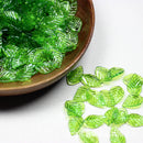 100Pcs Acrylic Green Leaf Pendant Fashion DIY Handmade Accessories Beads Ornament Materials Earring Jewelry Making