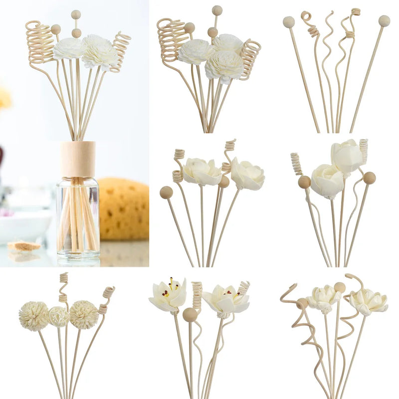 6PCS/8PCS/9PCS Artificial Flower Rattan Reed Fragrance Aroma Diffuser Refill Stick DIY Floral