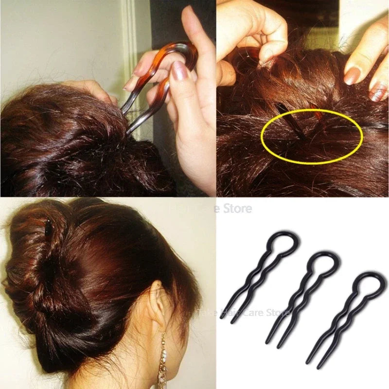 3 Pcs U-shaped Hair Pins Black and Coffee Hairpin Compilation and Distribution Tools Epingle A Cheveux Hair Sticks заколка 헤어핀