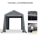 8' X 7' Garden Garage Storage Tent Metal Frame Bike Shed W/ Zipper Doors