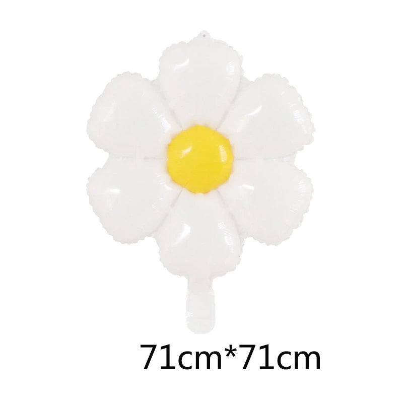 White Daisy Flower Foil Balloon Plumeria Helium Ball Wedding Kids Birthday Party Decoration Baby Shower INS Photo Props