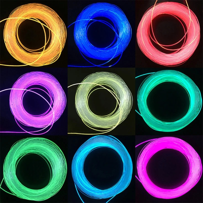 Long 1M PMMA Side Glow optical Fiber Cable 1.5mm/2mm/3mm Diameter for Car LED optic Light Bright Starry sky