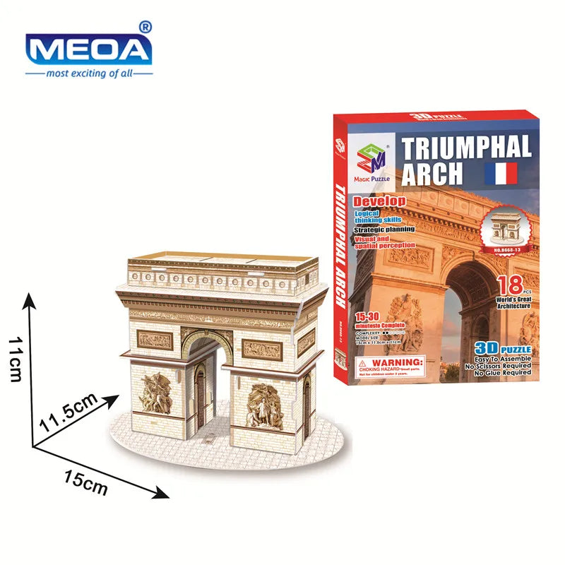 40 Style World Famous Architecture Building 3D Puzzle Model Construction Jigsaw Puzzles Toys For Kids Christmas Gift