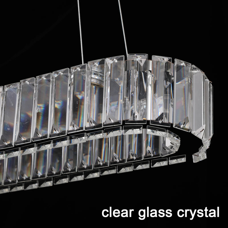 Modern Pendant Light Luxury Crystal Oval Design Led Chandelier Ceiling Lamp Nordic Hanging Fixture Living Bedroom Hotel Lustres
