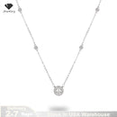 1CT Moissanite Necklace for Women Certified 925 Sterling Silver Sparkling Lab Diamond Pendant Chain Party Jewelry GRA USA Stock