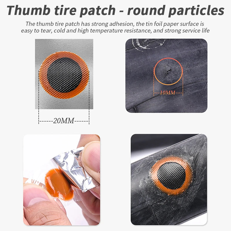 Bicycle Tire Repair Tools Adhesive Free Inner Tube Patching Tyre Filler Glue Cold Patch Cycling Tire Puncture Repair Accessories