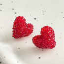 Valentine's Day Style Acrylic Shiny Retro Red Crystal Sweet Ladies Party Party Earrings