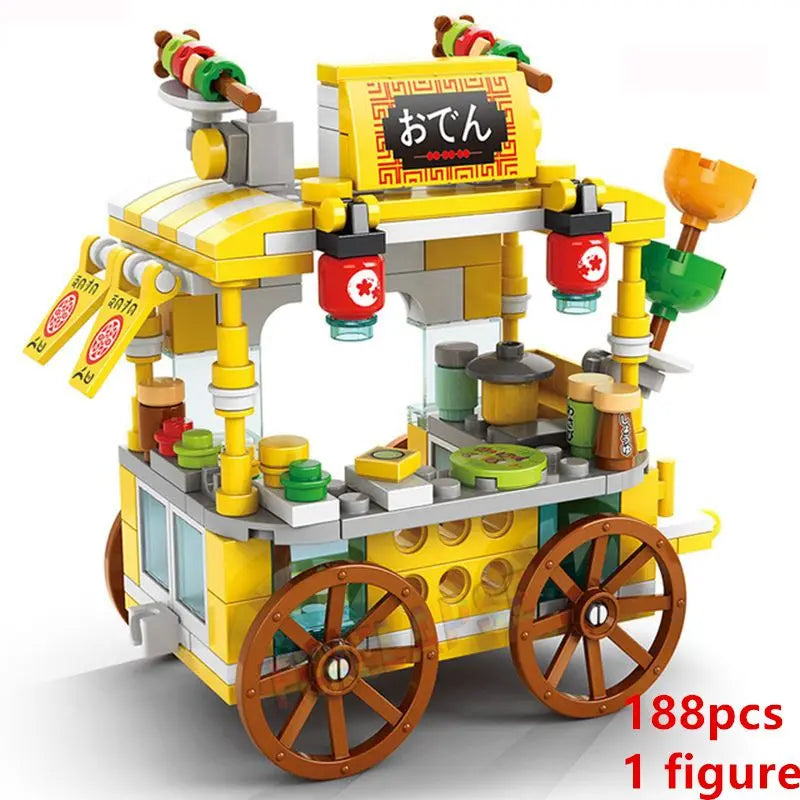 DIY Architecture Store Street View Food House Building Blocks Kit Girls Bricks Classic Movie Model Kids Toys For Children