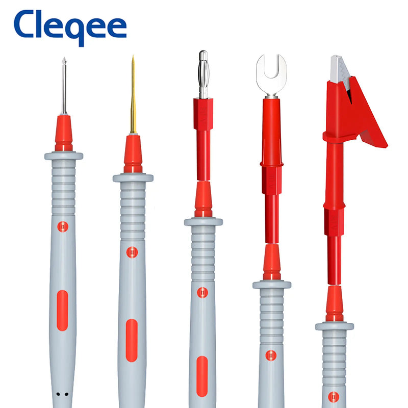 Cleqee P1503 Series Multimeter Test Leads Kit with Replaceable Needle Probe 4mm Banana Plug Alligator Clip SMD Test Cable