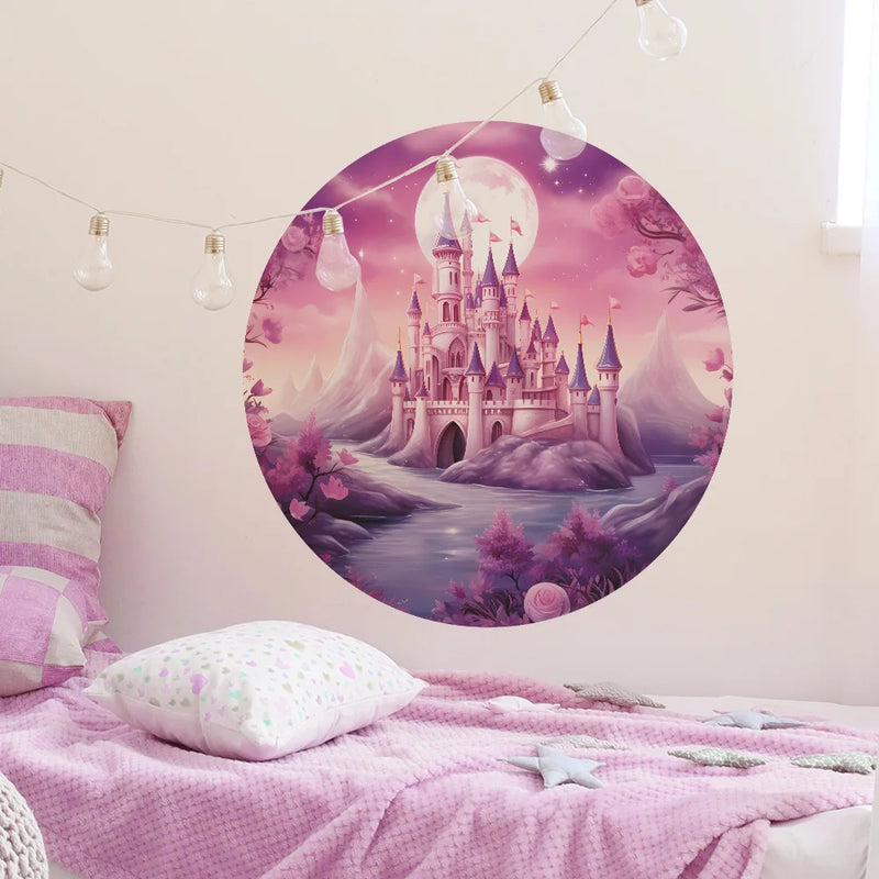 Rainbow Castle Vinyl Child Wall Sticker For Baby Room Decor Bedroom Accessories Furniture Sticker Adhesive Wallpaper Wall Decor