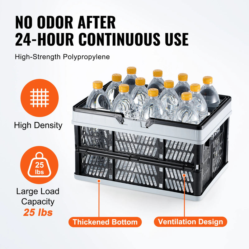 SucceBuy 3pcs Foldable Storage Basket Collapsible Shopping Crate with Handle for Kitchen Grocery Room Desktop Organization