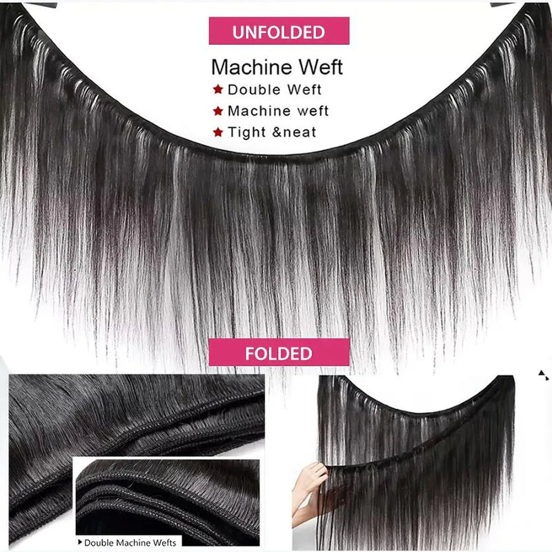 Tissage Straight Hair Bundles 1/3/4 PCS Natural Human Woman Hair Brazilian Weave 10A Human Hair Extensions Delivery 3 Day France