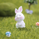 Cartoon Miniature Rabbit Figurine Mini Micro Landscape Miniature Resin Hare Easter DIY Accessories Carrot Bunny Statue