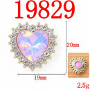 10Pcs Heart Decorative Button Full Diamond Mocha Colour Flower Plate Alloy Buckle Jewelry Accessories DIY Rhinestone Materials