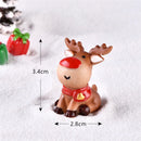 Christmas Figurines Miniatures Santa Claus Snowman Elk Ornaments for Home Merry Christmas Decoration Party Resin Craft New Year