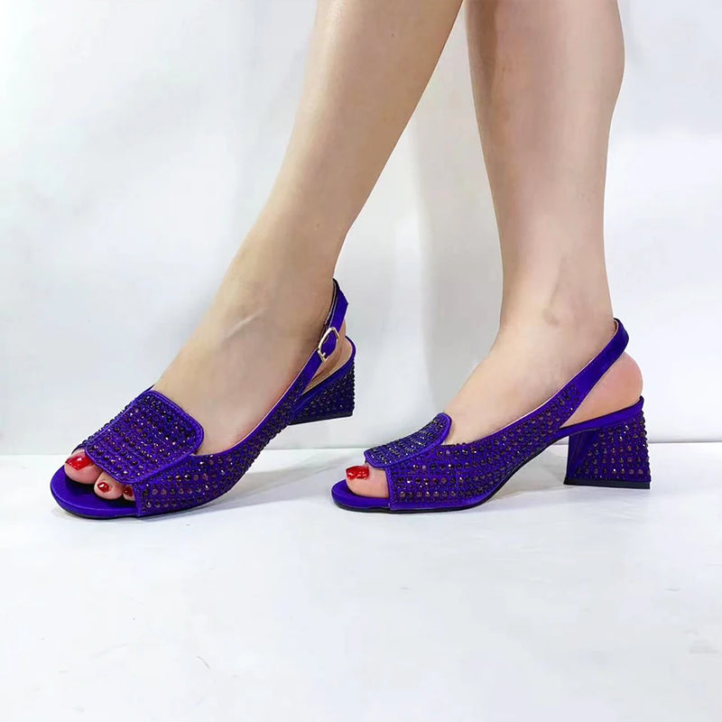 2023 New Fashion Luxury Sandals Top Italian Designers Party Bright Diamond Uppers Summer Women's Shoes With High-heeled Nigeria