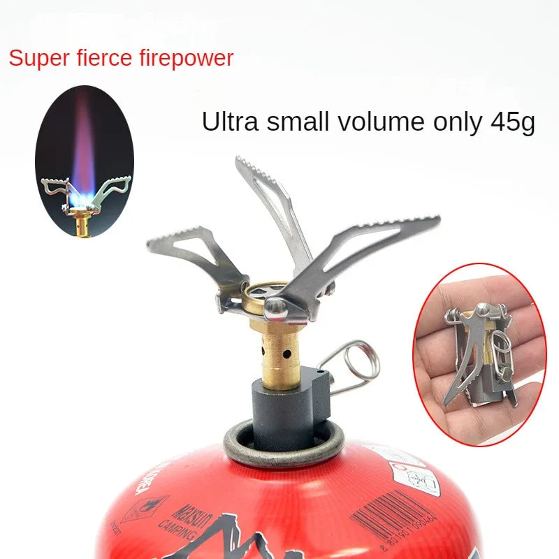 Outdoor Gas Stove Camping Burner Portable Mini Folding Stove Gas Heater Survival Furnace Foldable Furance Head for Picnic Cooker