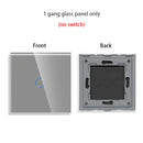 Bingoelec DIY 1/2/3/4 gang Wall Touch Switch Only Crystal Glass Panel 86mm Pearl White Black Golden Grey Glass Frame DIY-Parts