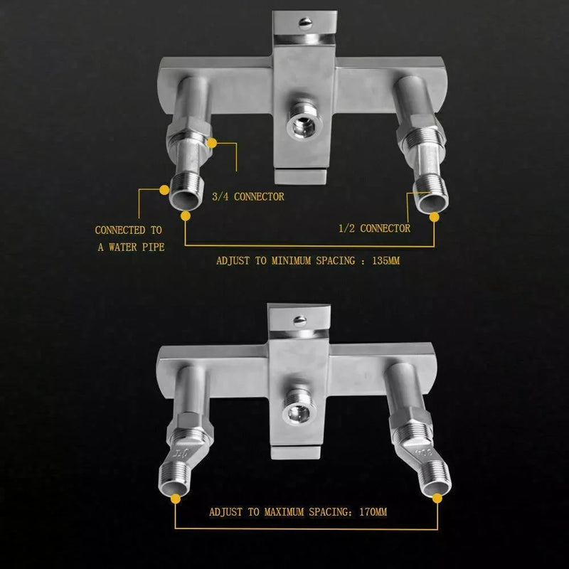 Chrome Bathroom Faucet  Bathtub Facuet  Wall Mounting Cold and Hot Shower Faucet