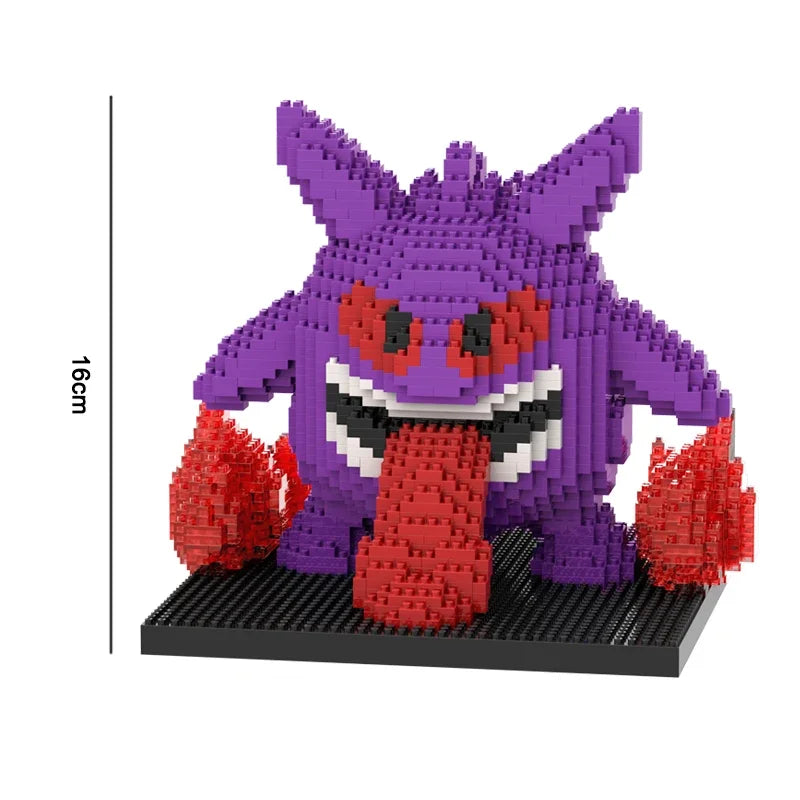 Pokemon Gengar Micro Building Blocks Piplup Mega Charizard DIY Assembly Puzzle Mini Bricks Toys for Kid Christmas Gift