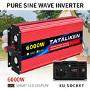 1000W-10000W Inverter 12V/24V 220V Pure Sine Wave Converter Solar Inverters With LED EU Socket