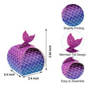 12pcs Mermaid Tail Little Mermaid Birthday Party Treat Bag Under the Sea Themed Goodies Bags Candy Boxes Small Gifts for Guests