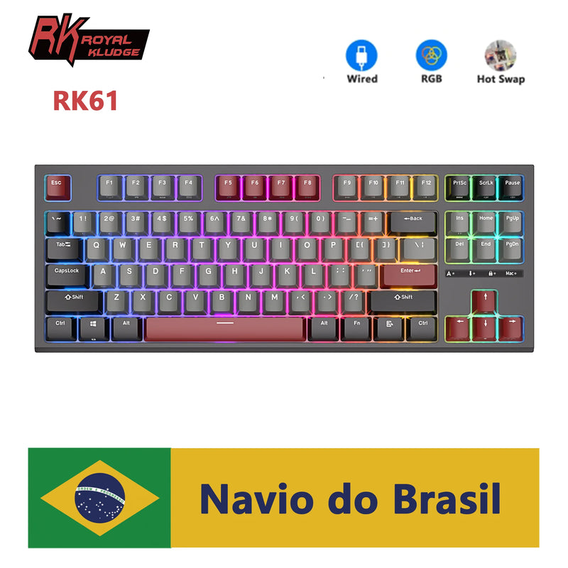 R87 wired mechanical keyboard 87 multi-key RGB backlit ABS keys with game keyboard English layout Suitable for PC