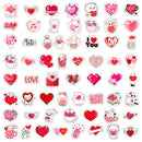 Red Heart Love Stickers Valentine's Day DIY Gift Toys for Scrapbook Diary Journals Laptop Luggage Bottles Decorative Waterproof