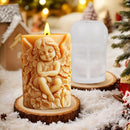 3D Wing Angel Relief Cylinder Candle Silicone Mold Easter Angel Flower Statue Cylinder Resin Silicone Mould Crafts Gypsum Molds