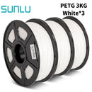 SUNLU PETG 3D Filament 1KG 3 Rolls 1.75mm +/-0.02MM 3D Printing Filament Neatly Wound Filament Vacuum Packing Fast Shipping