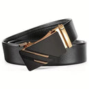 New Fashion Leisure Business Men's Belt Metal Automatic Buckle Brand Luxury Design Waist Belts For Men Strap Male，For Ideal Gift