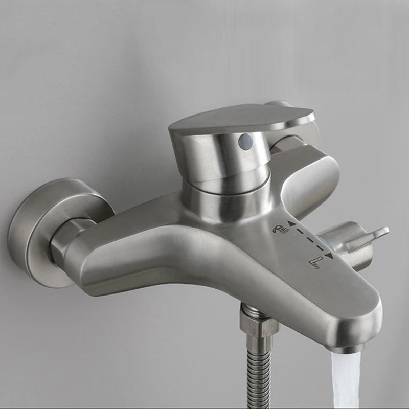 Bathroom Shower Faucet Stainless Steel Mixer Tap Hot Cold Bathroom Accessories Mixer Mixing Valve Bathtub Shower Faucets Set