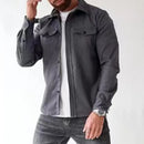 Casual Long-Sleeved Shirt Jacket Men'S Autumn And Winter New American Street Fashion Solid Color Workwear Men'S Shirt