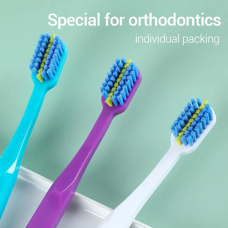 3PC Clean Orthodontic Braces Adult Orthodontic Toothbrushes Dental Tooth Brush Soft Bristle Toothbrush For Oral Health Care