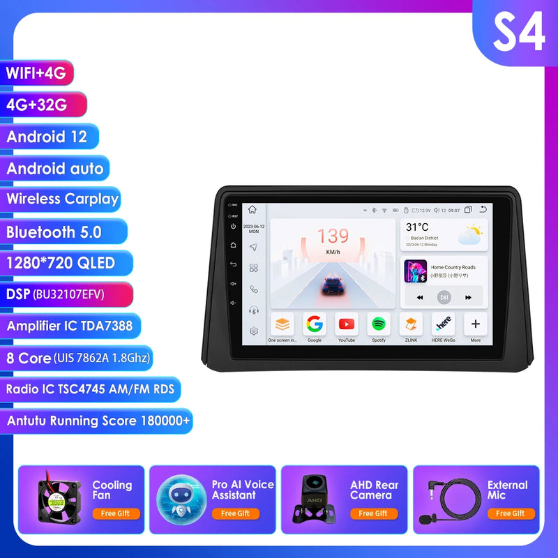 8G 128G 2Din Android 14 Car Radio Multimedia Player for Opel Mokka 2012 2013 2014 2015 2016 Autoradio GPS Navi Wifi Audio Stereo