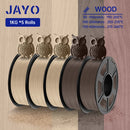 JAYO Wood PLA 3D Filament 1.75mm 1.1KG PLA Wood Texture 3D Printer Filament 15% Wood Fiber 3D Printing Materials 5Rolls/Set