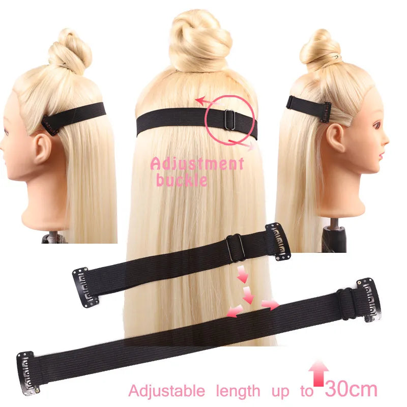 Facelift Stretching Belt Head Bands with Clips Reusable Facial Lifting Bands Stretch Out Strap Adjustable Elastic Band for Hair