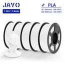 JAYO 3D Printer Filament PLA Series 1.75MM 5Rolls/10Rolls High Strength 100% No Bubble Neatly Wound for FDM DIY Gift Material
