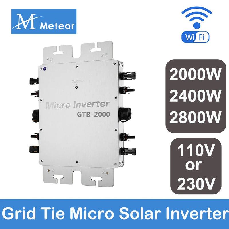 2000W 2400W 2800W Micro Inverter 110V or 220V 230V MPPT On Grid Solar System for Home Appliance Camping Waterproof IP65