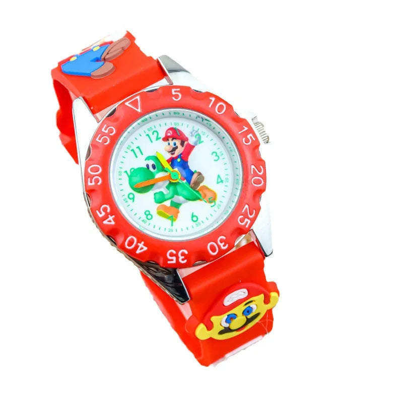 Anime Super Mario Bros Luminous Children's Watches Cartoon Character Luigi Quartz Electronic Watch Kids Birthday Gifts