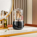 Makeup brush holder storage device with 360 degree rotation, dustproof makeup brush container, transparent acrylic cover, rotati