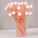 20Pc Novelty Bachelorette Party Penis Straws Plastic Nude Dick Drink Straw for Hen Party Night Bar Wedding Team Bride Decoration
