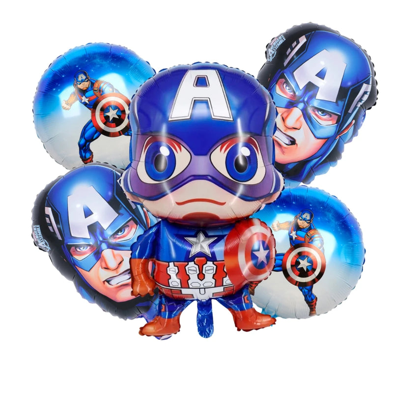 Cartoon Captain America Theme Disposable Tableware Set Birthday Party Dress up Balloon Decoration Baby Shower Background Cloak